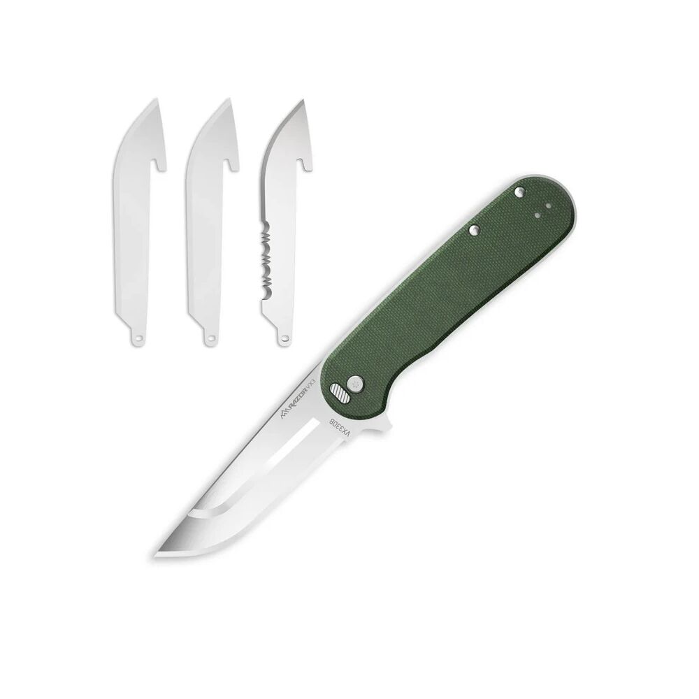 Outdoor Edge RAZOR VX3 Klappmesser mit Wechselklingen Gr�n mit Micarta-Griff Bild 3