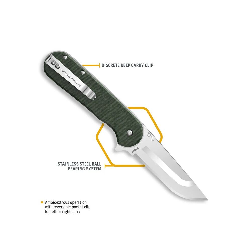 Outdoor Edge RAZOR VX3 Klappmesser mit Wechselklingen Gr�n mit Micarta-Griff Bild 5