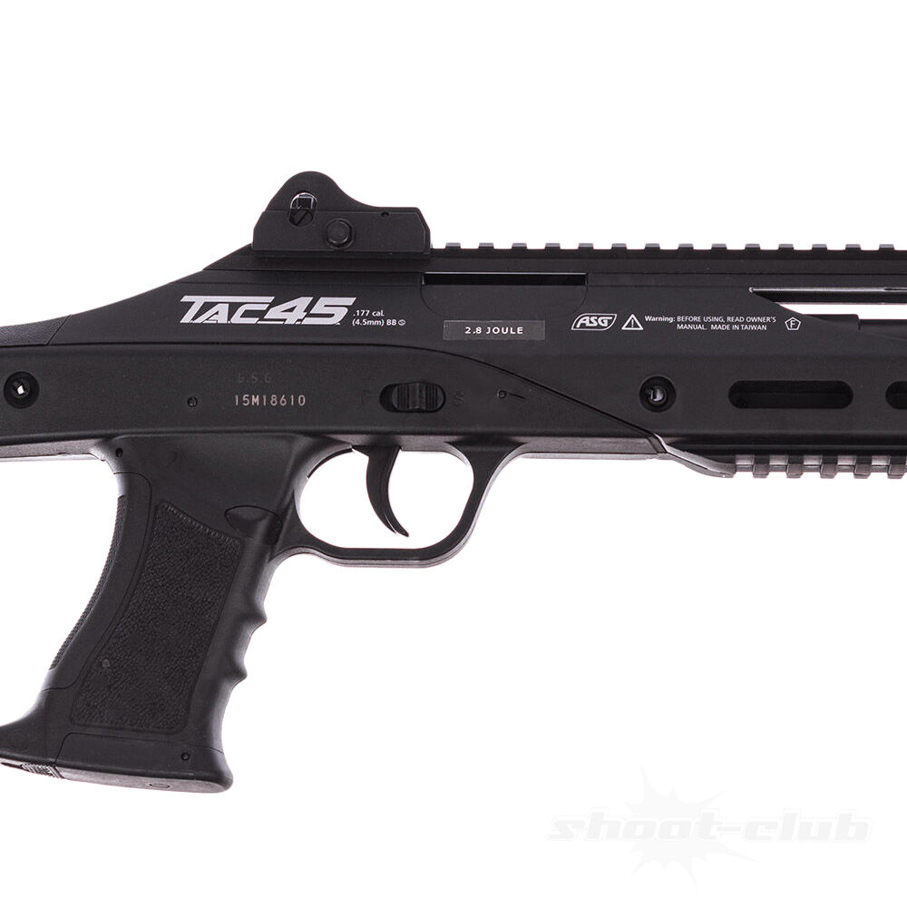 ASG TAC45 Co2 Gewehr Kaliber .4,5mm Stahl BB Schwarz mit Zweibein Bild 4