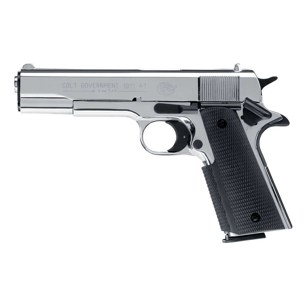 Colt Government 1911 Schreckschuss 9mm P.A.K. polished chrome + Platzpatronen Bild 2