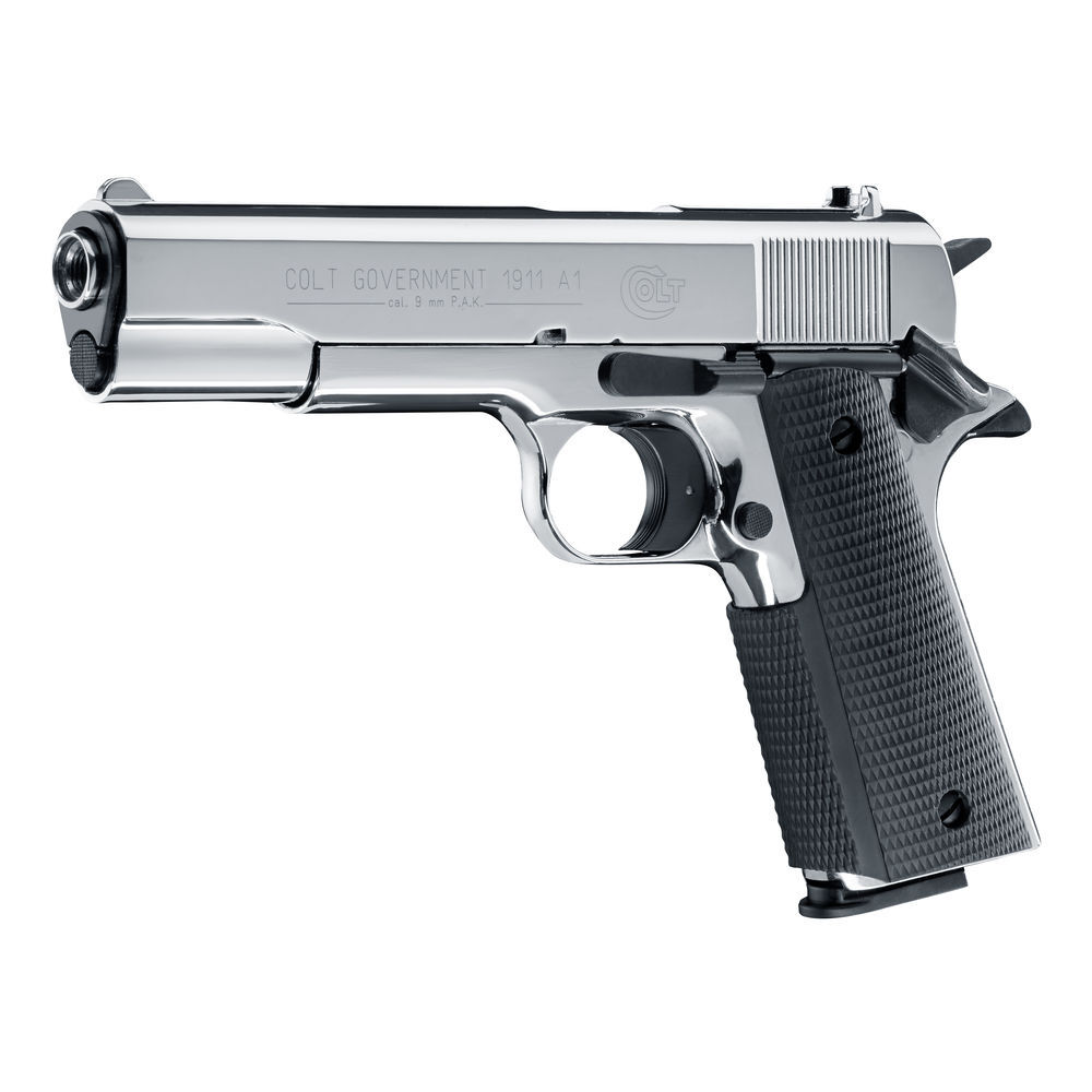 Colt Government 1911 Schreckschusspistole - polished chrome Bild 3