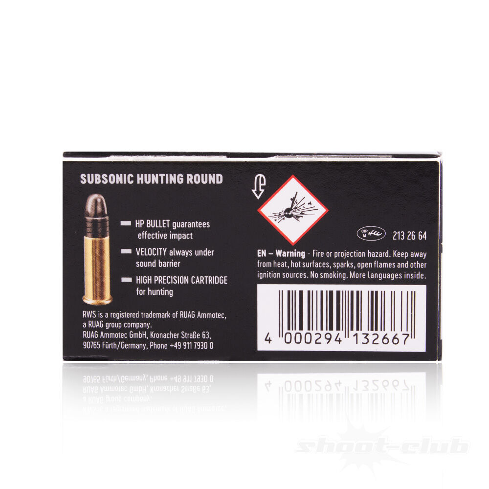 RWS Subsonic HP .22 lfB 2,6g / 40grs KK Munition Bild 3