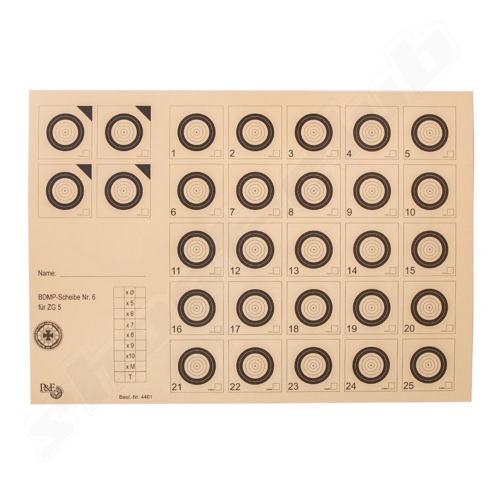 25 Zielscheiben BDMP Nr. 6 - ZG 5