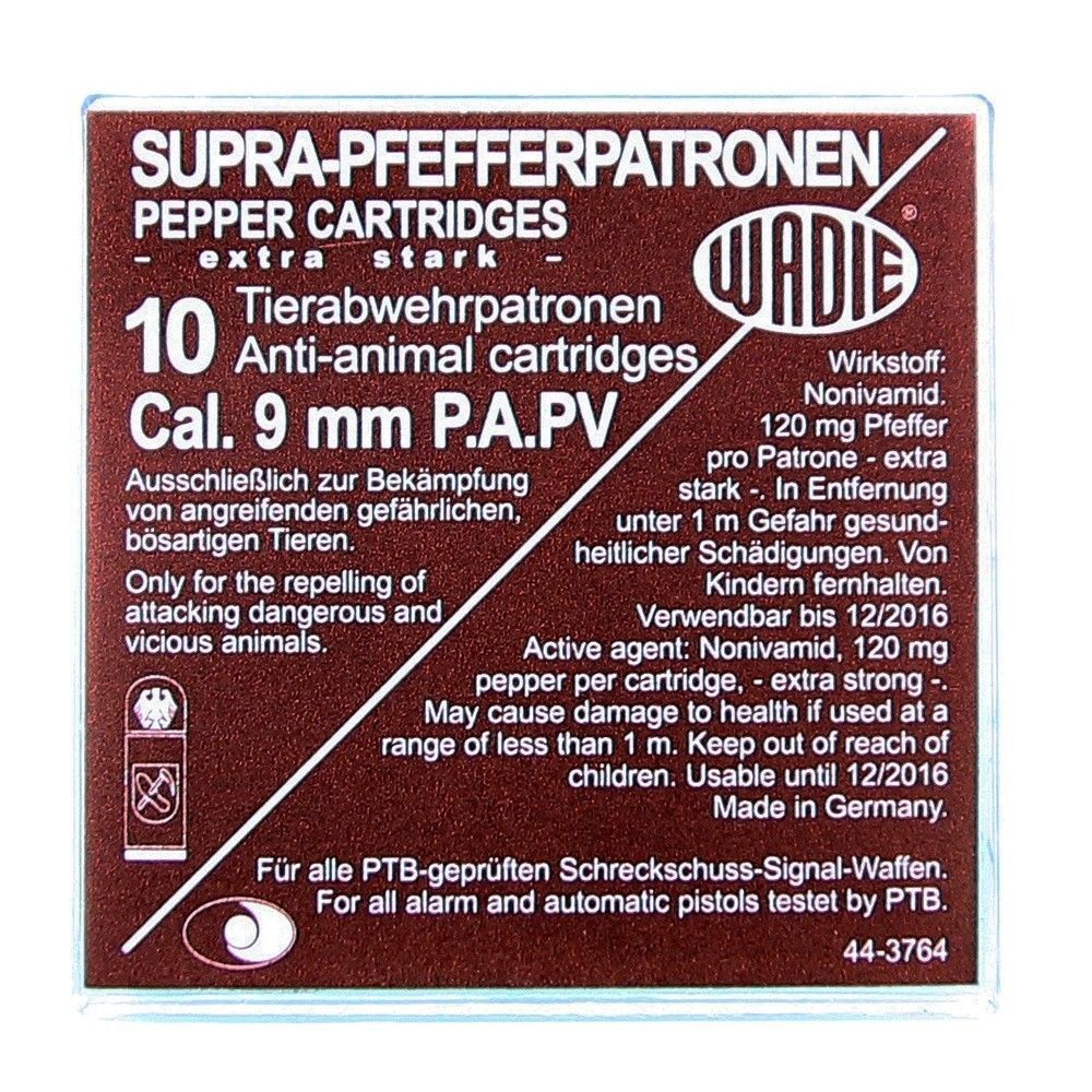 Wadie Supra Pfefferpatronen 9 mm P.A. PV / 120 mg NV Bild 2