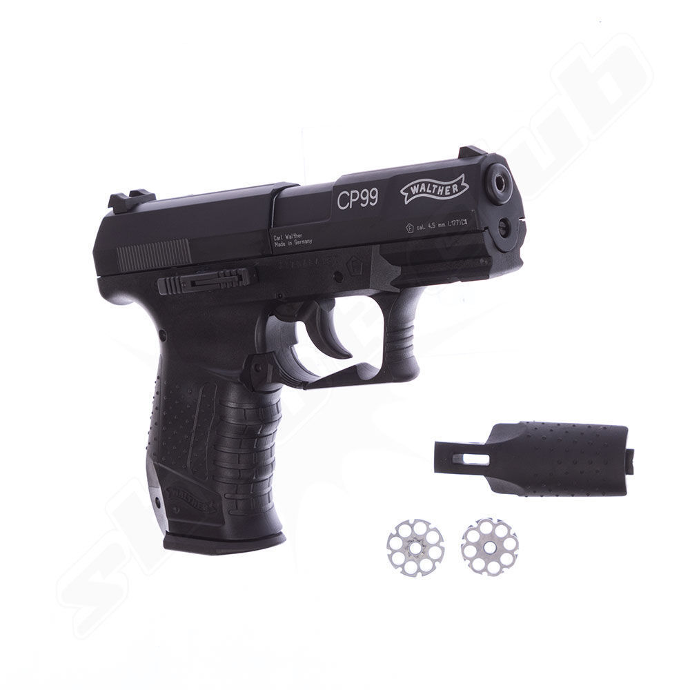 Walther CP99 CO2 Pistole brüniert 4,5mm Diabolos - Koffer-Set Bild 2