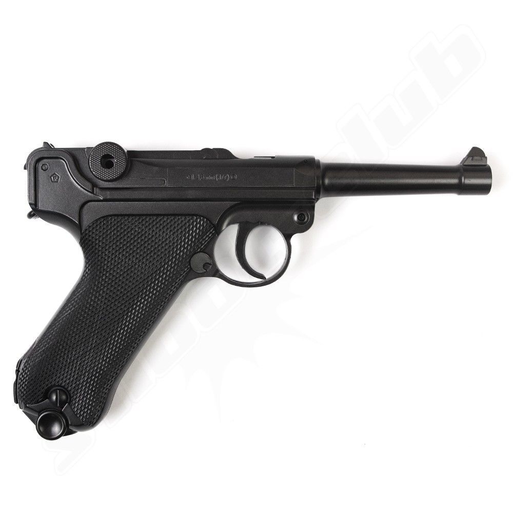 Legends P08 CO2 Pistole schwarz Kal. 4,5mm Stahl BBs Kugelfang-Set Bild 2