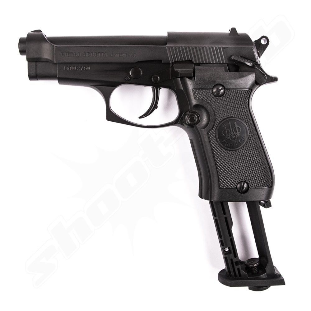Beretta M84 FS CO2 Pistole 4,5 mm Stahl BBs schwarz im Plinking-Set Bild 2