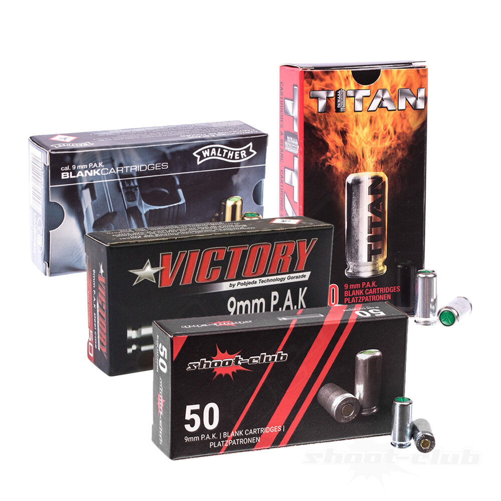 9mm PAK Platzpatronen Set Umarex Victory Perfecta Titan Walther