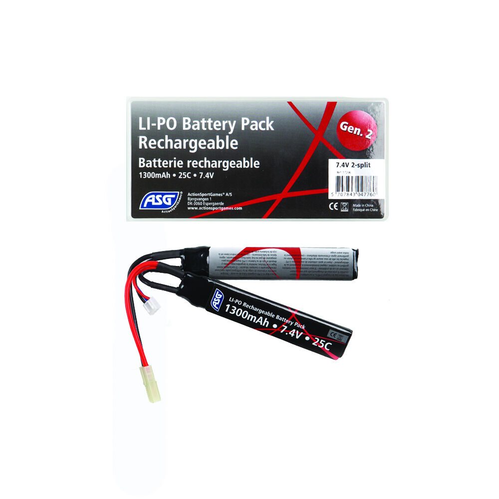 ASG 7,4V 1300 mAh 25C LiPo Akku Double Stick Tamiya