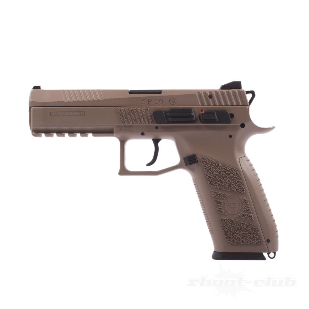 ASG CZ P-09 Airsoft GBB Pistole ab18 mit Polymer Schlitten - TAN