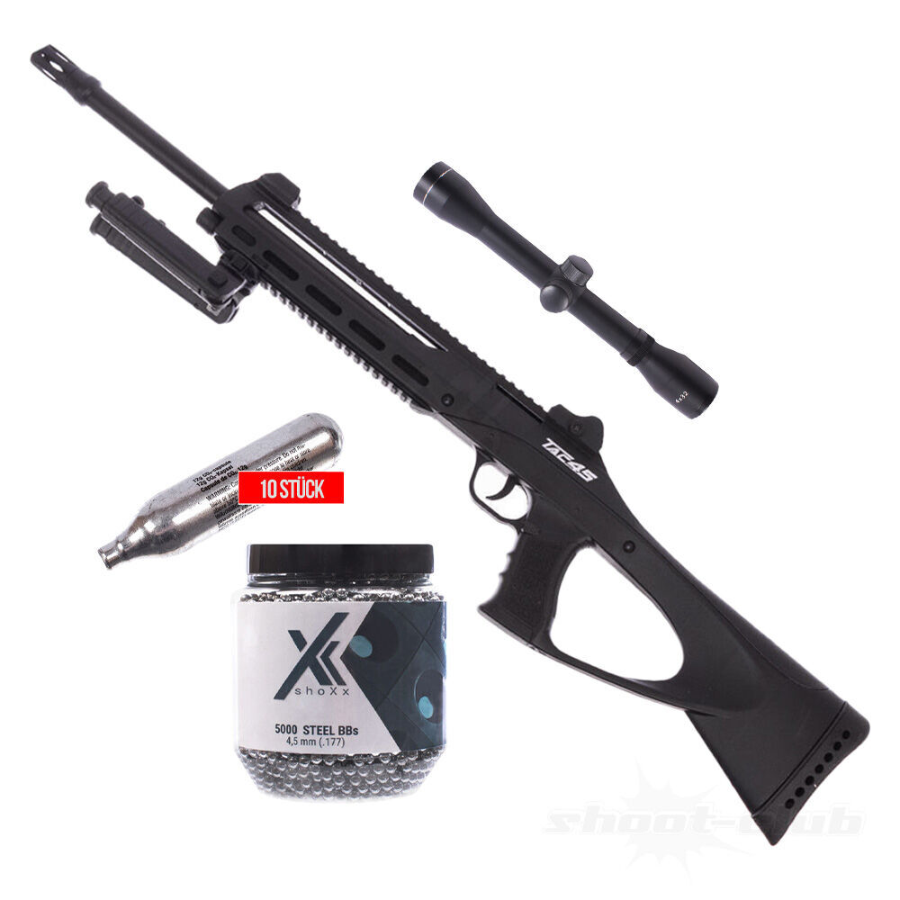 ASG TAC 4.5 Co2 Gewehr Set mit shoXx Zielfernrohr 4x32