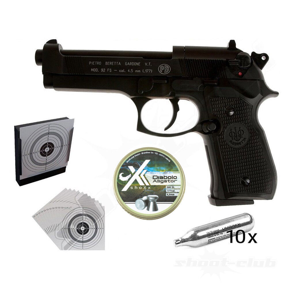 Beretta M 92 FS CO2-Pistole Kal.4,5 mm brniert - Set