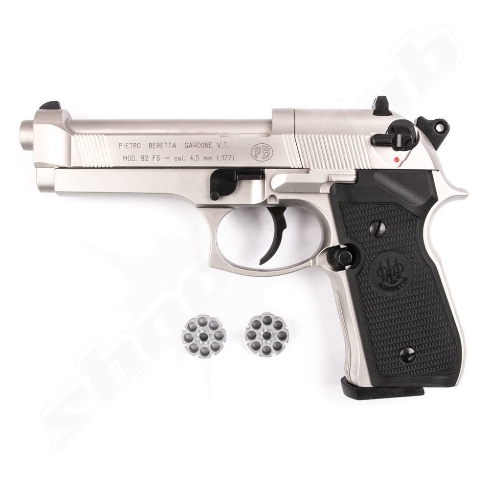 Beretta M 92 FS CO2 Pistole Nickel - 4,5mm Diabolo