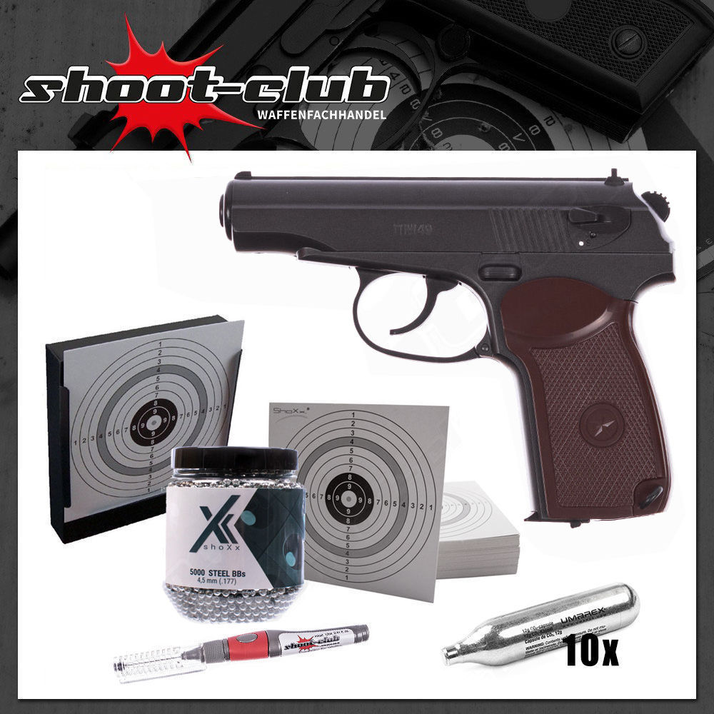 Borner PM49 CO2 Pistole Kaliber 4,5 mm BBs im Set