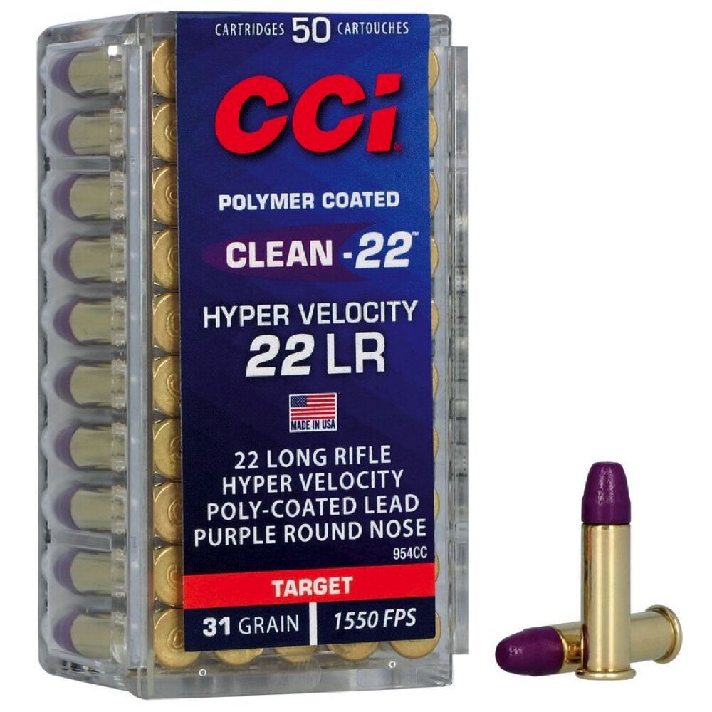 CCI Clean-22 HV Purple LRN 31grs .22lr 50 Schuss Kleinkaliber Munition