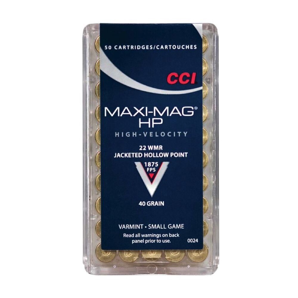 CCI Maxi-Mag JHP .22WMR 40Grs. 50 Schuss Kleinkaliber Munition Jagd