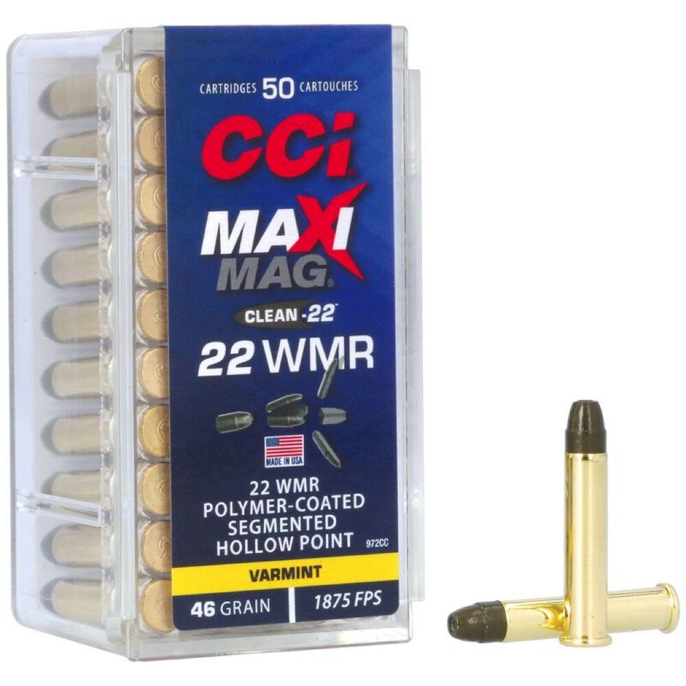 CCI Maxi-Mag SHP .22WMR 46Grs. 50 Schuss Kleinkaliber Munition Jagd