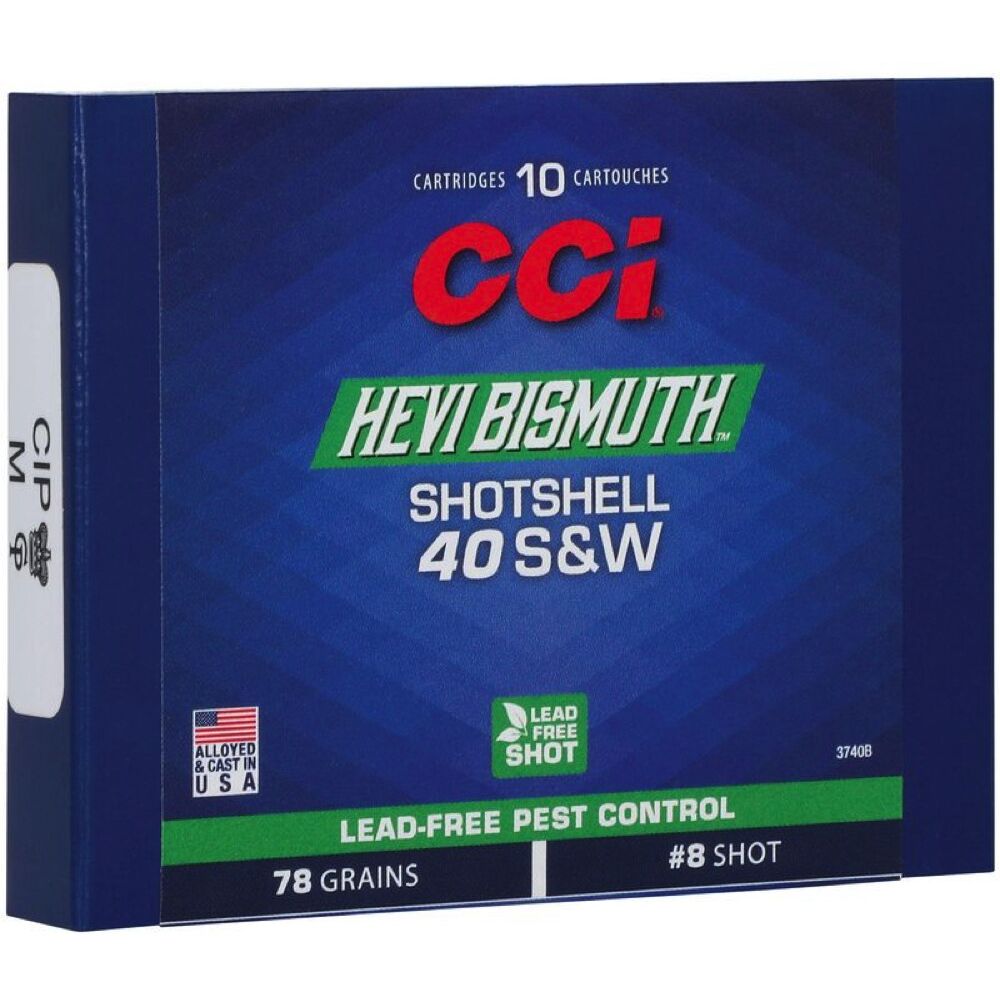 CCI Shotshell Bismuth 88grs Nr. 12 .40S&W 10 Schuss Pistolen Schrot Munition Bleifrei
