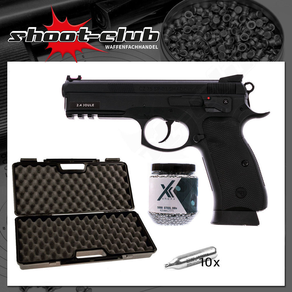 CZ SP-01 Shadow NBB CO2 Pistole 4,5mm Stahl-BBs - Koffer-Set