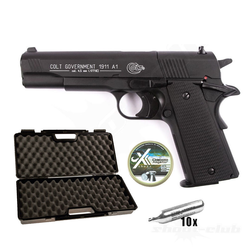 Colt Government 1911 A1 CO2 Pistole 4,5mm Diabolos - Koffer-Set