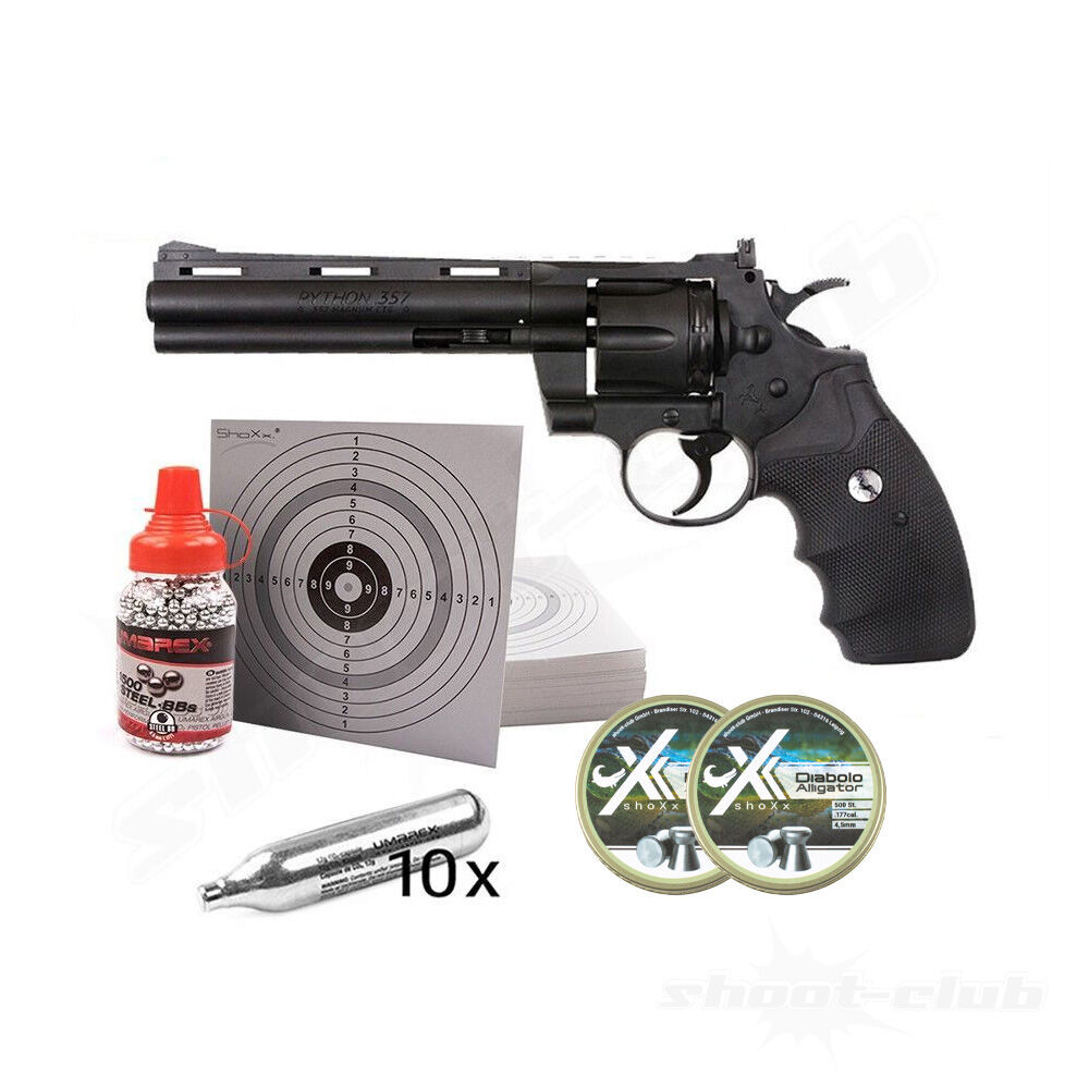 Colt Python 6 Zoll CO2 Revolver fr 4,5 mm BB & Diabolos im Set