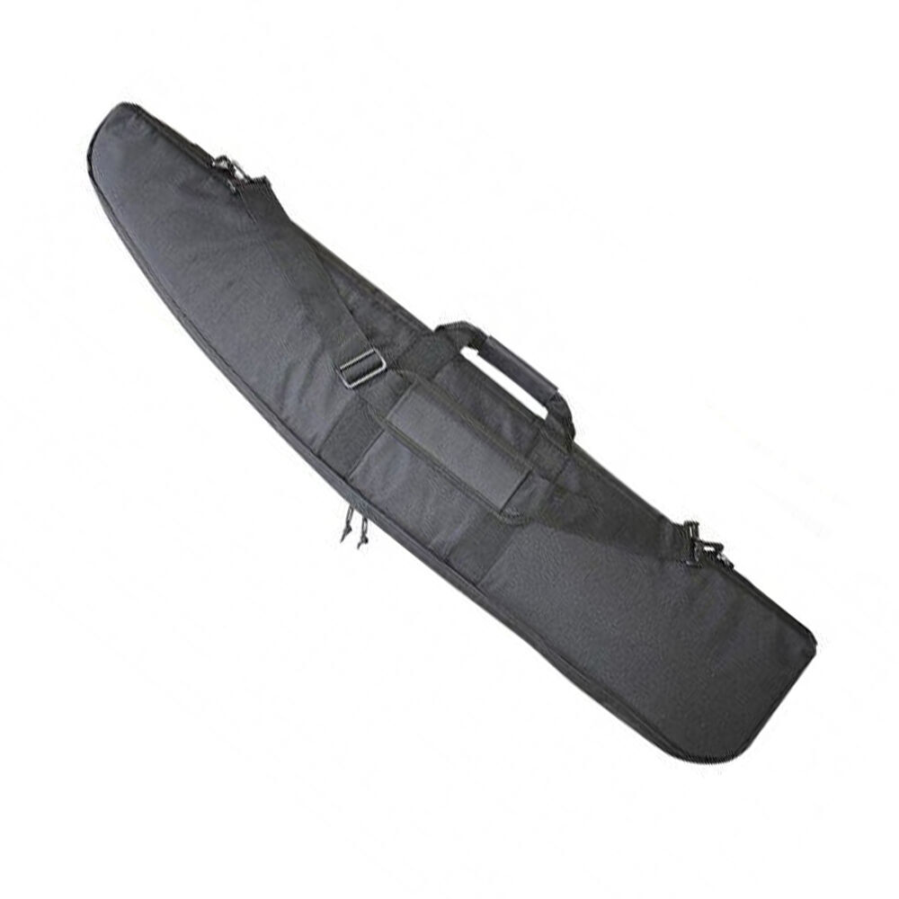 Coptex Gewehrfutteral 120 cm mit 6 zusaetzlichen Taschen und Trageriemen - Schwarz