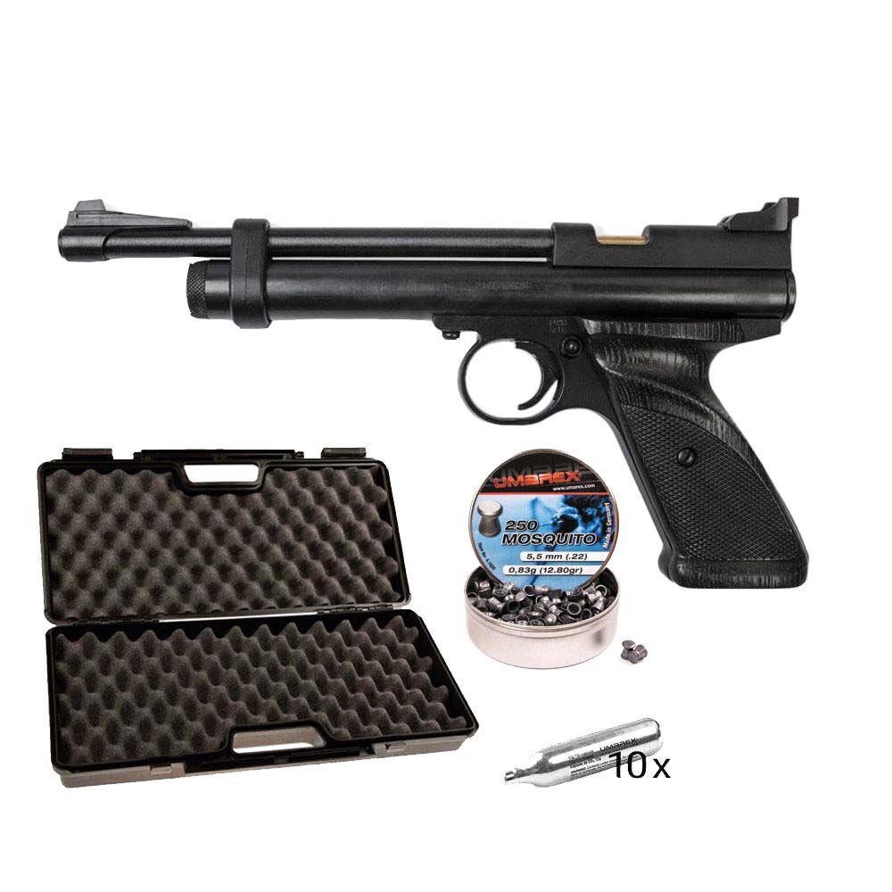 Crosman 2240 CO2-Pistole Kal. 5,5mm Diabolos im Koffer-Set