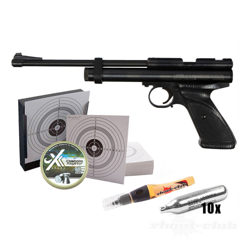 Crosman Modell 2300T CO2 Pistole 4,5mm Diabolos im Kugelfang-Set