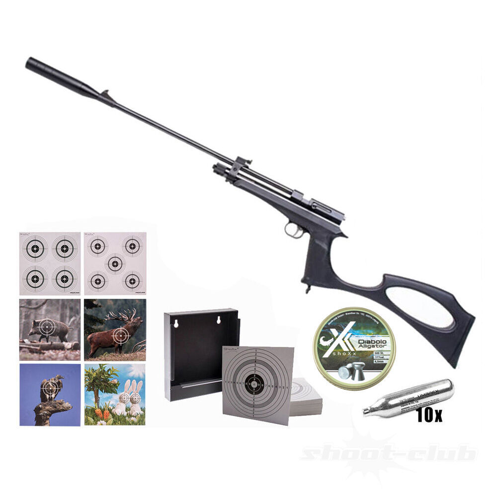 DIANA Chaser Rifle CO2 Pistole Kaliber 4,5 mm Diabolos im Zielscheiben-Set