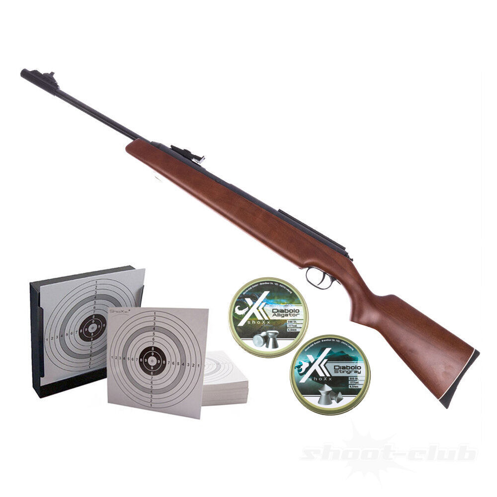 Diana 48 Seitenspanner Luftgewehr 4,5mm Diabolos Kugelfang Set