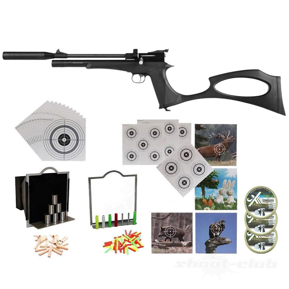 Diana Bandit Luftpistole Pressluft 4,5mm Diabolo Schalldmpfer Supertarget Set