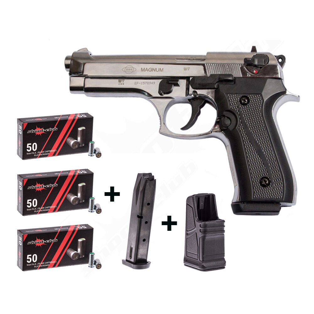 Ekol Firat Magnum Chrom Schreckschusspistole 9mm P.A.K. 150 Platzpatronen