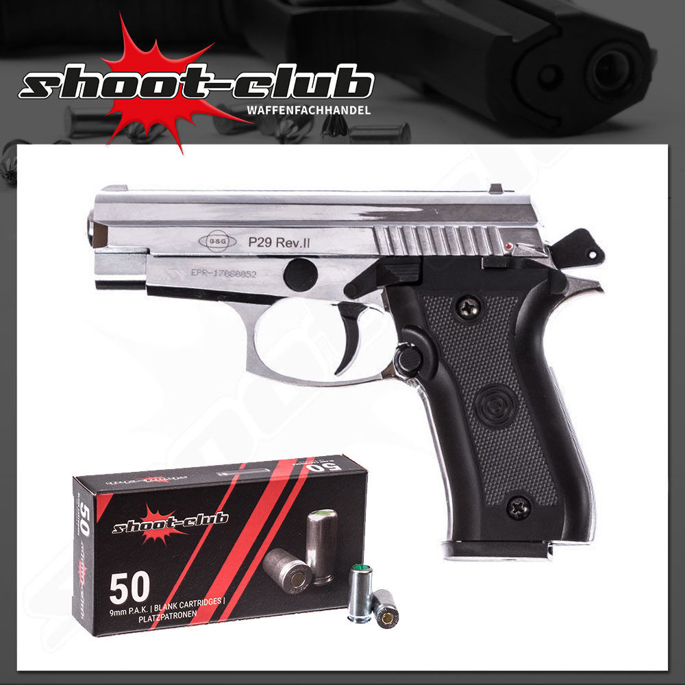 Ekol P29 Schreckschusspistole chrom 9mm P.A.K. inkl. Platzpatronen