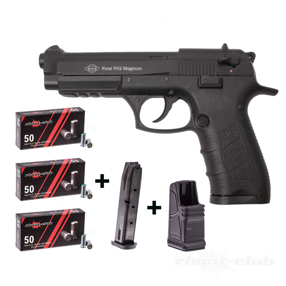 Ekol P92 Magnum Schreckschusspistole 9 mm P.A.K. Schwarz Set mit Magazin