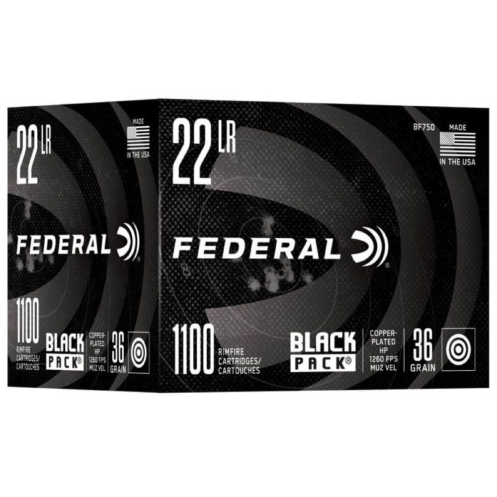 Federal Black Pack CPHP 36grs .22lr 1100 Schuss Kleinkaliber Munition