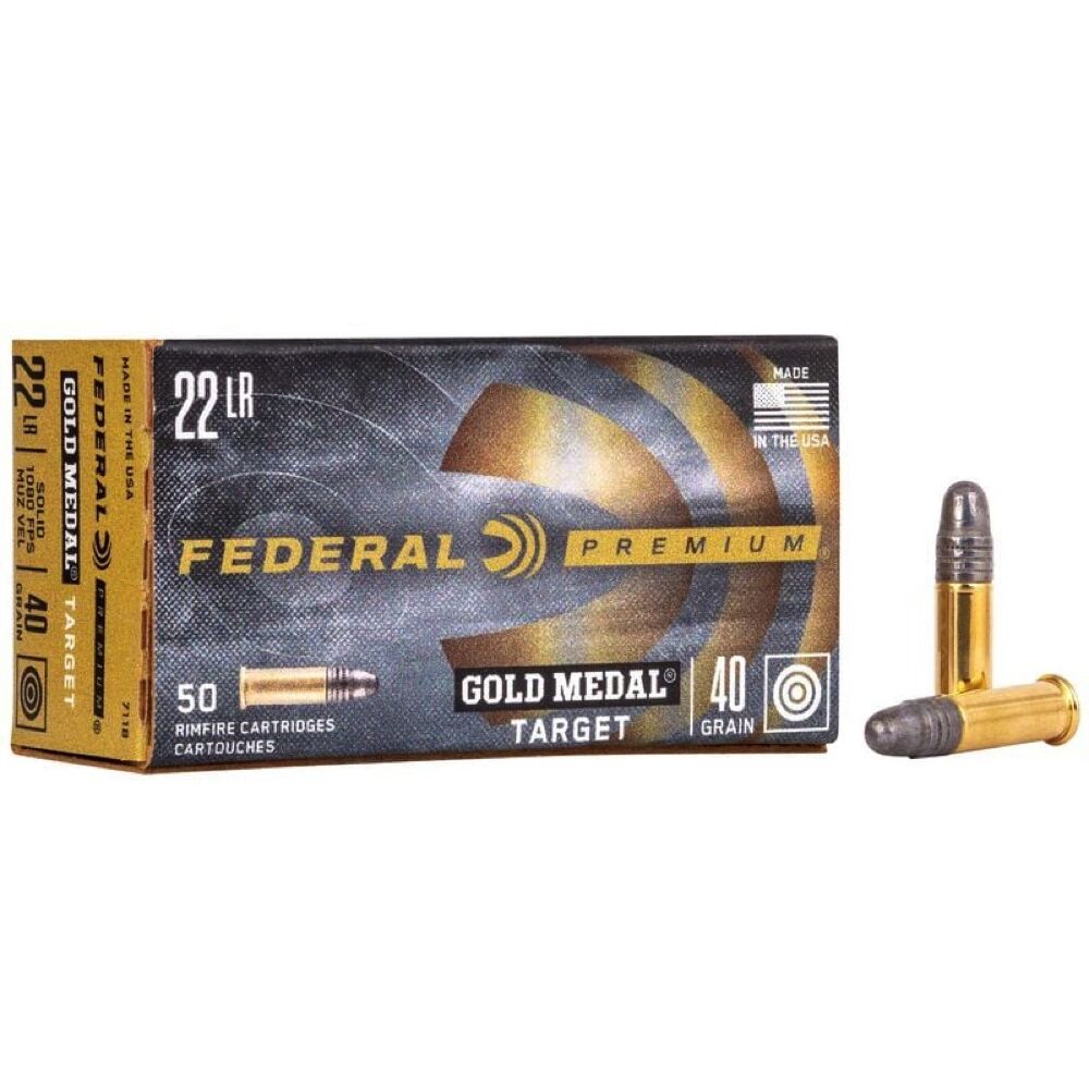 Federal Gold Medal Target 40grs .22lr 50 Schuss Kleinkaliber Munition
