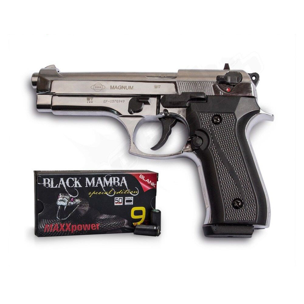 Firat Magnum chrom P.A.K + 50 Black Mamba Platzpatronen