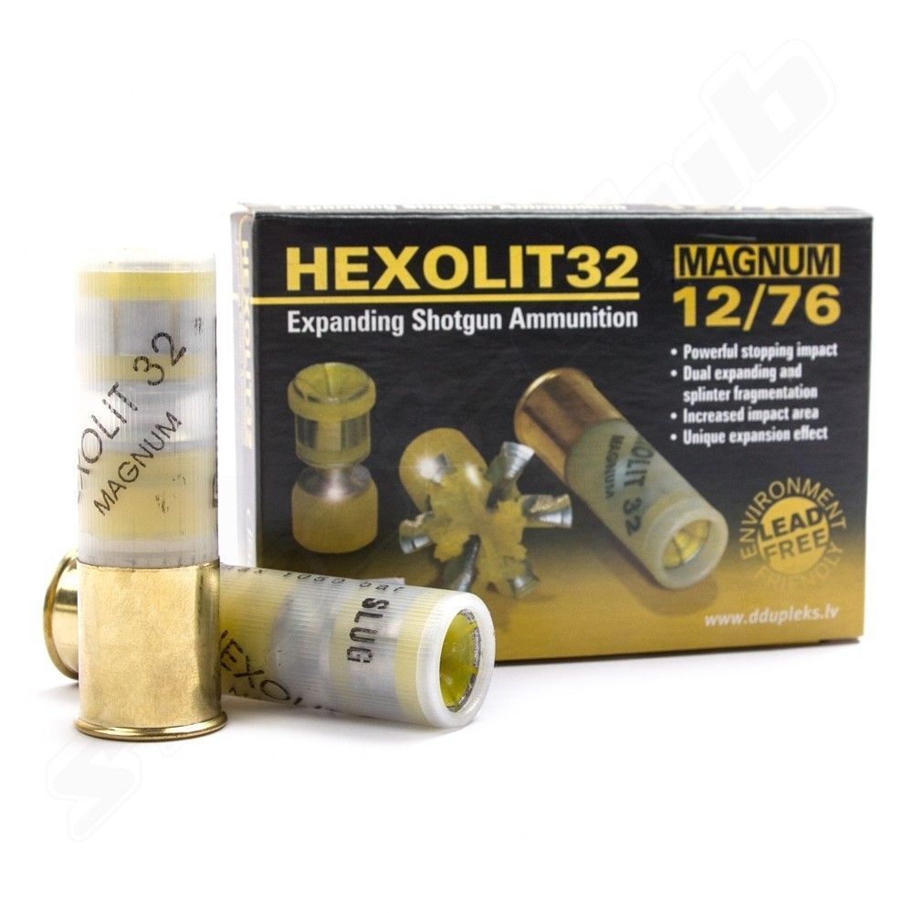 Flintenlauf-, Jagdpatronen DDupleks Hexolit Magnum 32 12/76 32g