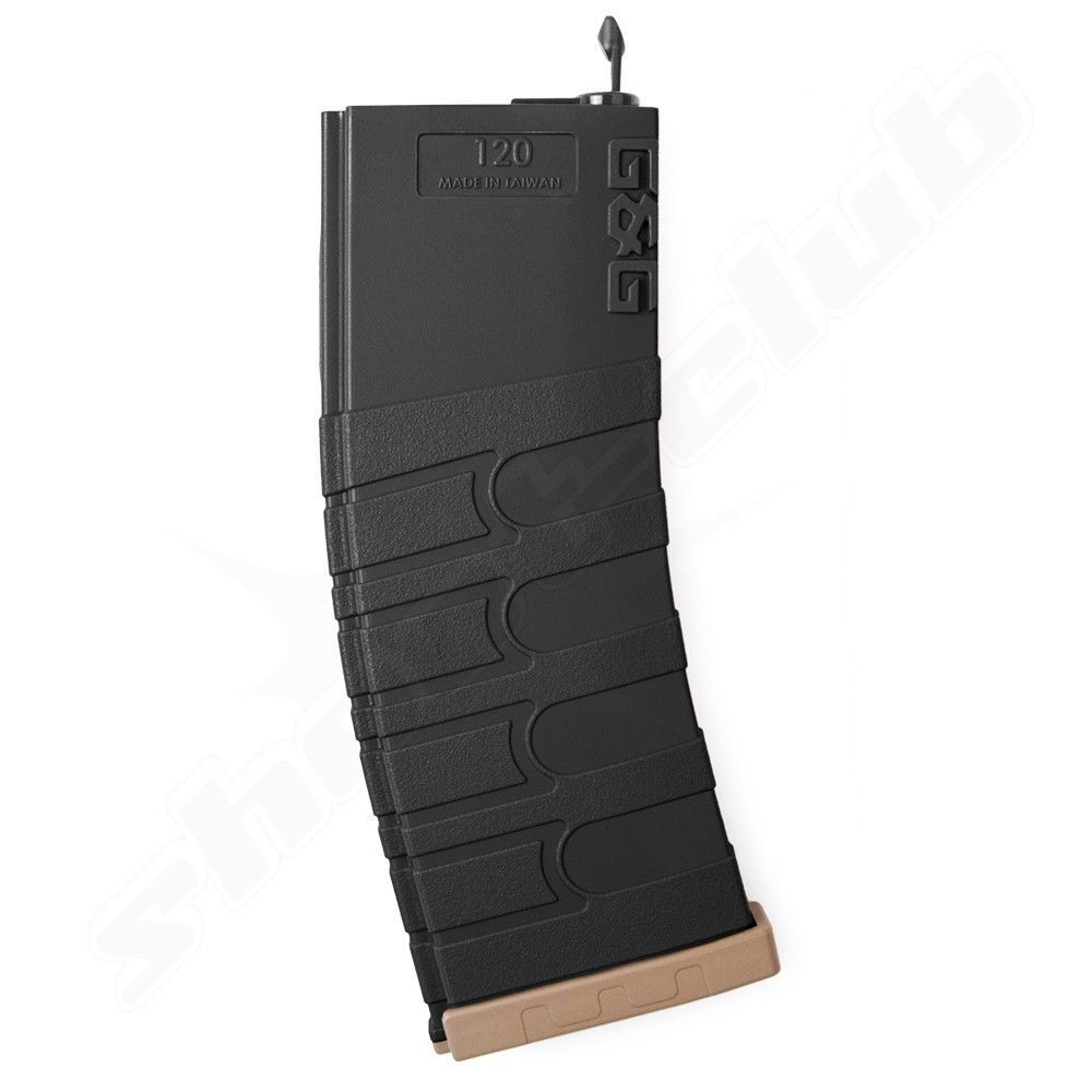 G&G M4 M16 Mid Cap Magazin 120 BB 6mm Airsoft BLK / TAN