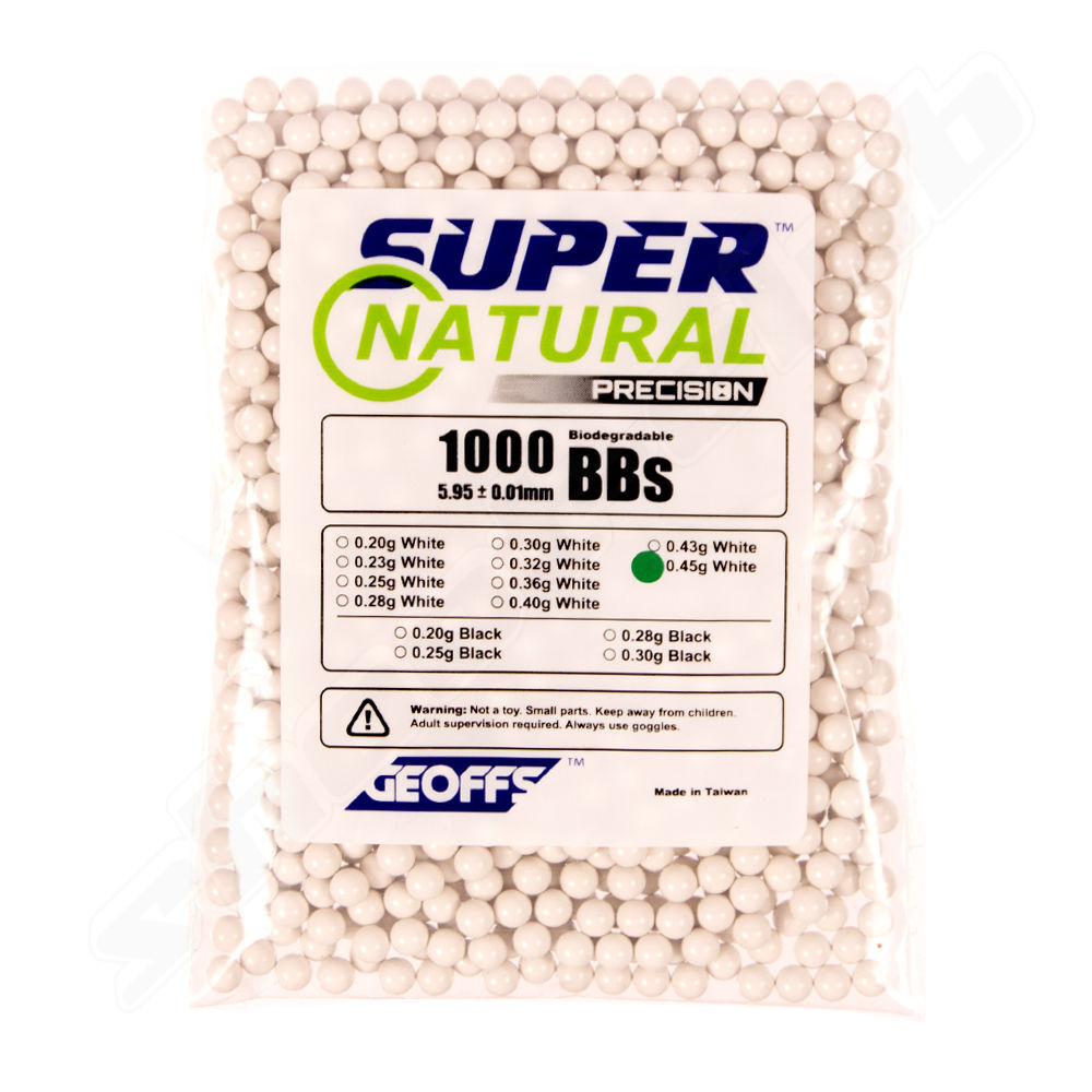 Geoffs 0,45g Bio BB Super Natural Precision 1000 Schuss - White