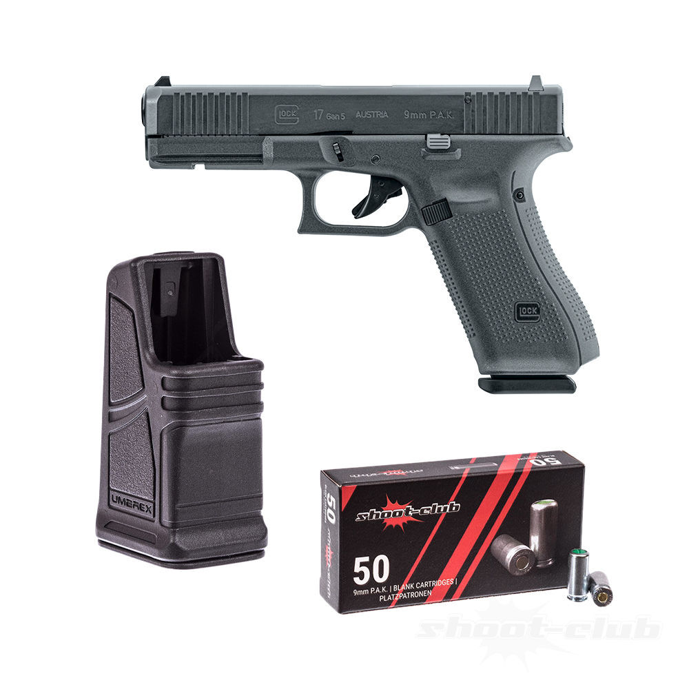 Glock 17 Gen5 Schreckschuss Waffe 9mmp A K Ladehilfe 50 Sc Platzpatronen