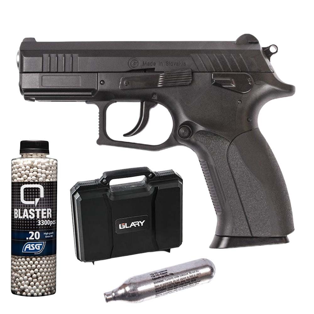 GrandPower P1MK7 Metall Airsoft Pistole 6mm 14 Schuss im Set