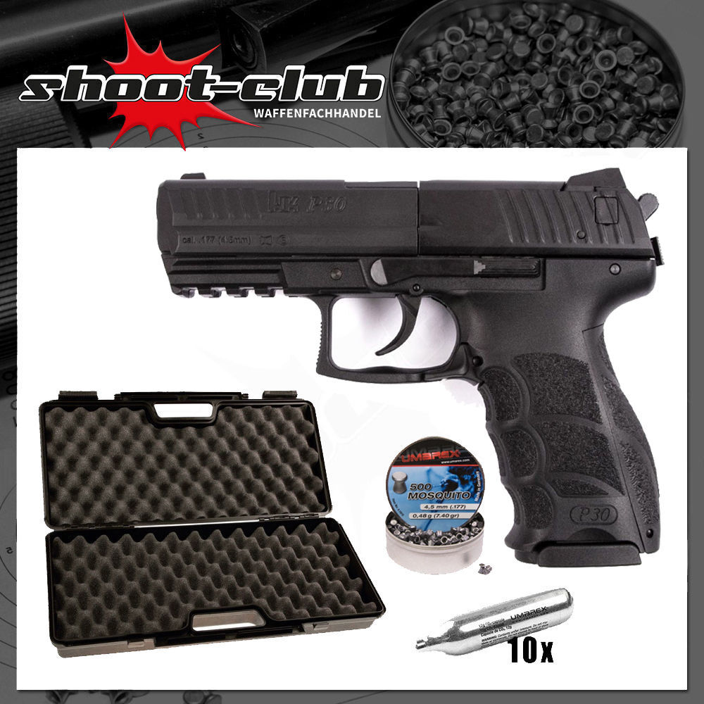 H K P30 Co2 Pistole 4 5mm Diabolos Stahlkugeln Im Koffer Set