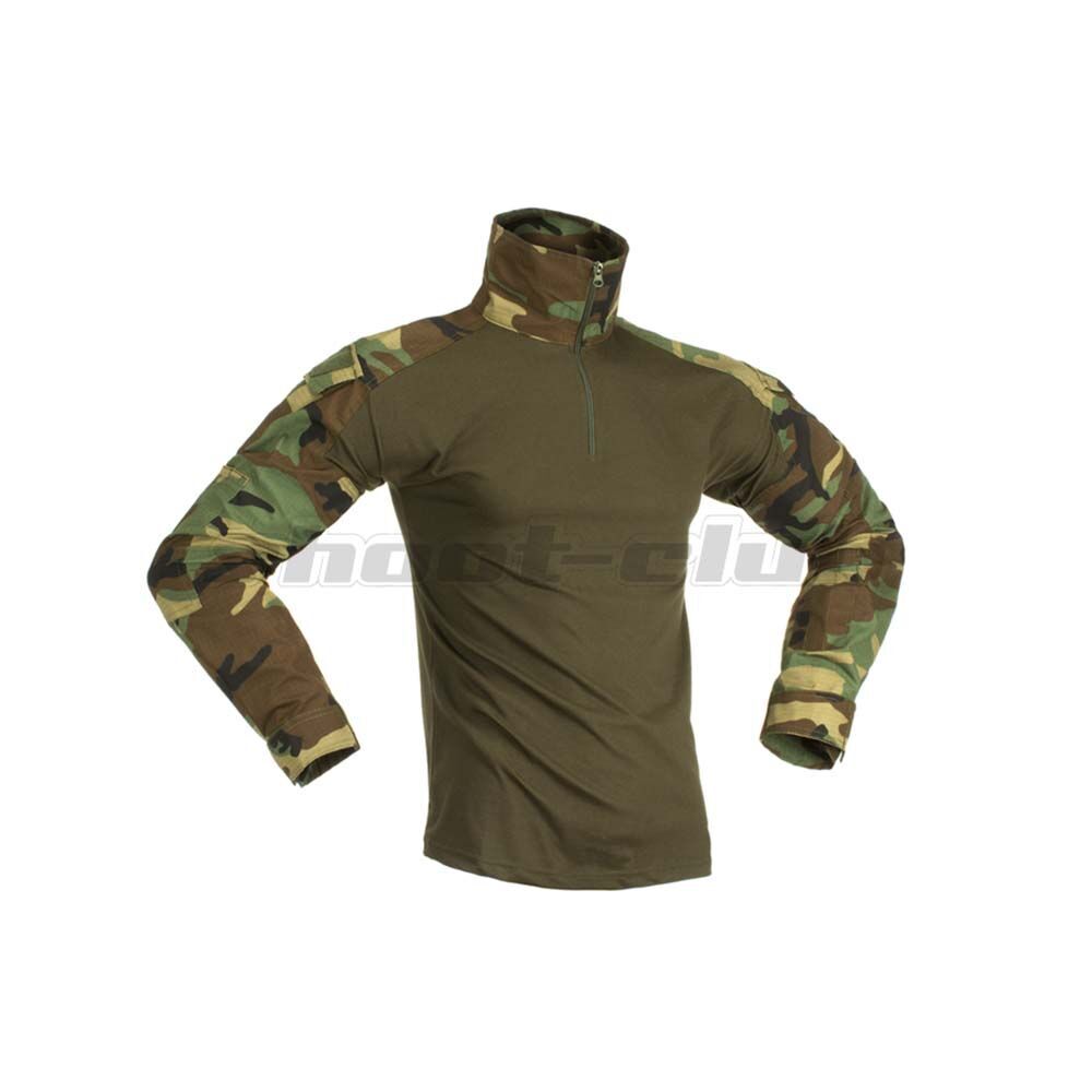 Invader Gear Combat Shirt L Woodland - Paintball- und Airsoftbekleidung