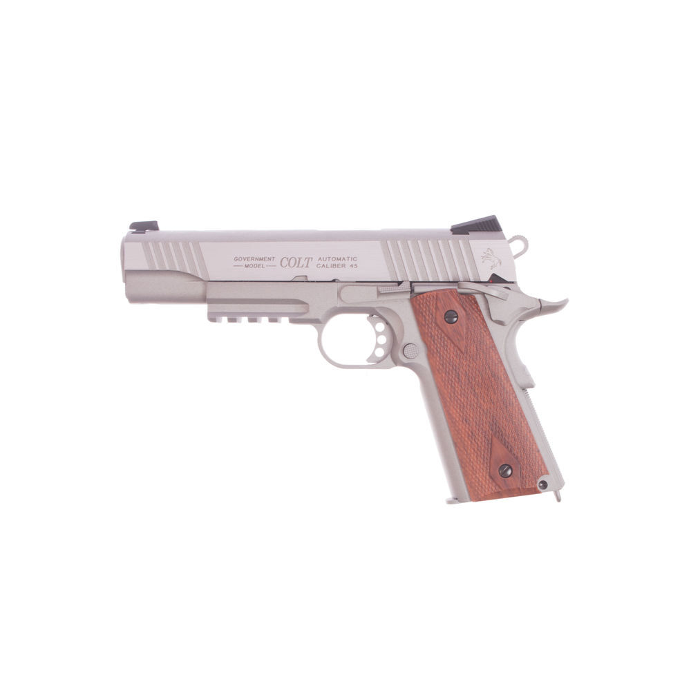 KWC Colt 1911 Rail Gun Airsoft CO2 GBB Pistole ab 18 Stainless