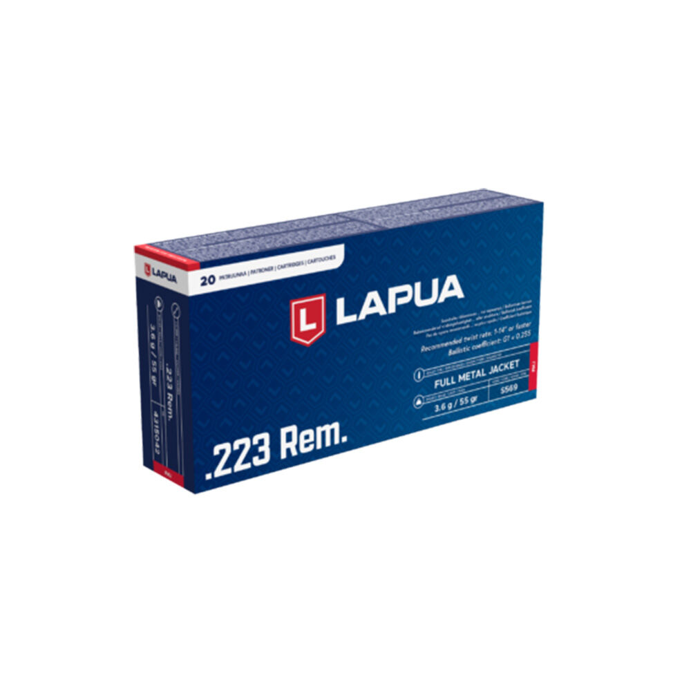 Lapua FMJ Bchsenpatronen .223 Rem 3,6 g / 55 grs