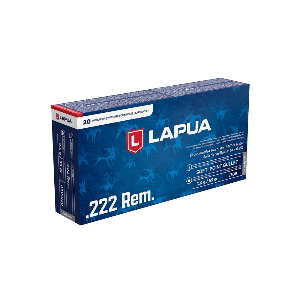 Lapua SP Büchsenpatronen 55grs .222Rem 20 Schuss