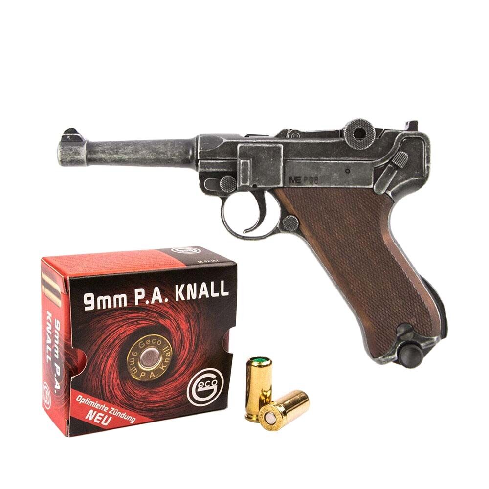 Luger ME P08 antik Schreckschusspistole 9mm P.A.K. im Set