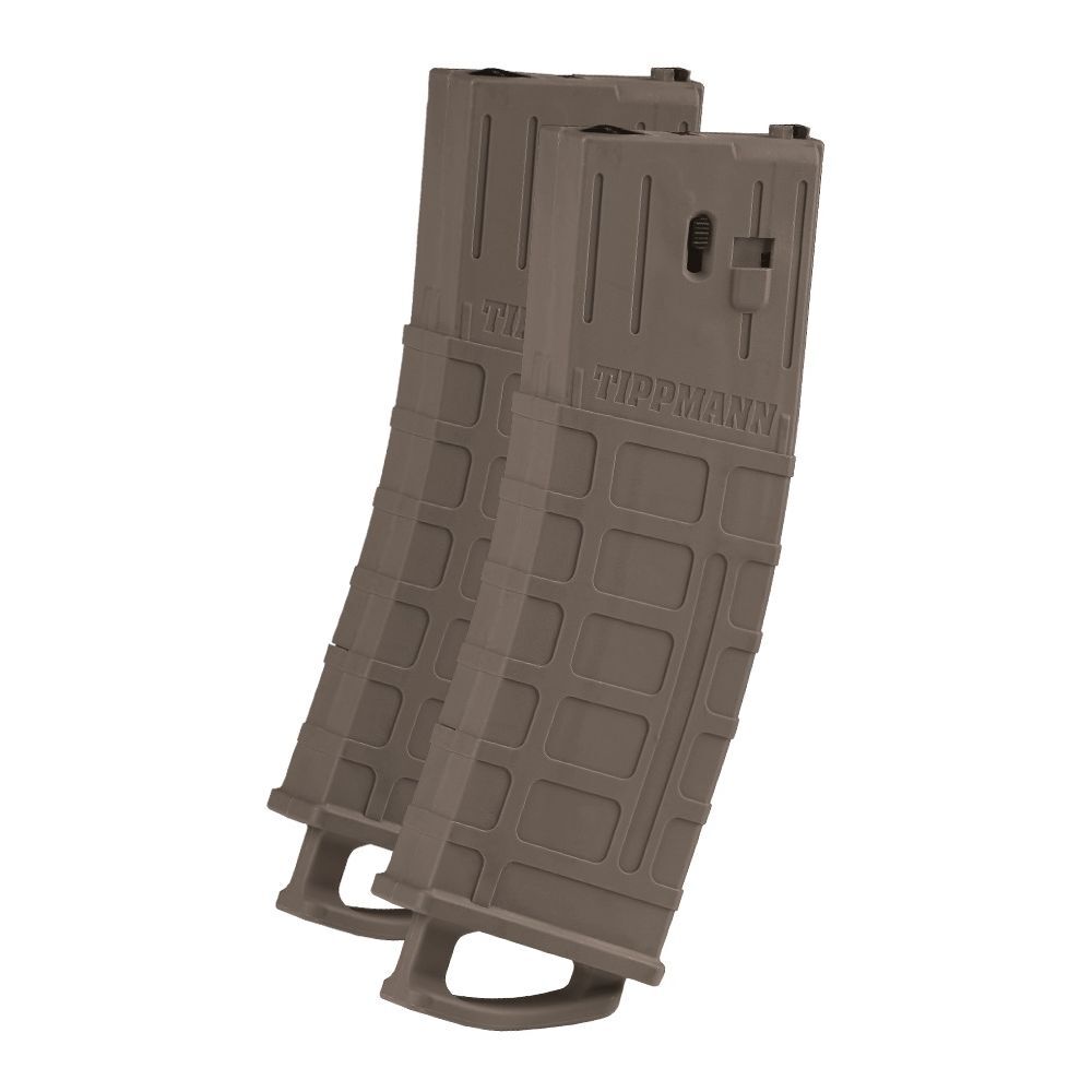 Magazine fr Tippmann TMC Magfed Paintball Markierer .68 2er Pack tan