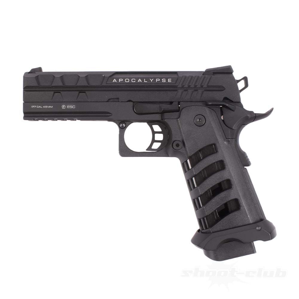 NX Apocalypse Co2 Pistole mit Blow Back .4,5mm Schwarz Skelett-Griffstück